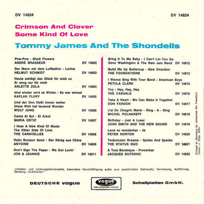 Tommy James And The Shondells* : Crimson And Clover (7", Single)