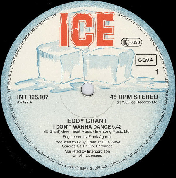 Eddy Grant : I Don't Wanna Dance (12", Maxi)
