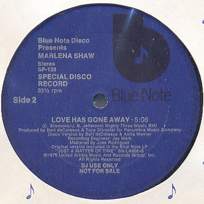 Marlena Shaw : It's Better Than Walkin' Out / Love Has Gone Away (12", Promo)