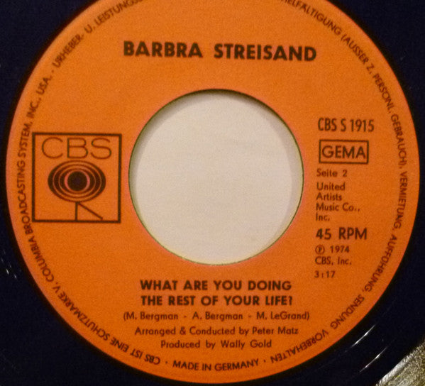 Barbra Streisand : The Way We Were (7", Single)