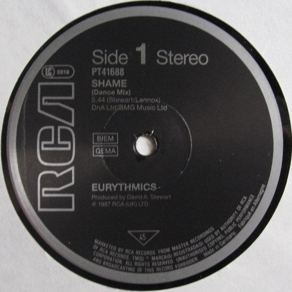 Eurythmics : Shame (12", Maxi)