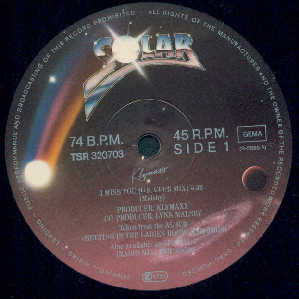 Klymaxx : I Miss You (12")