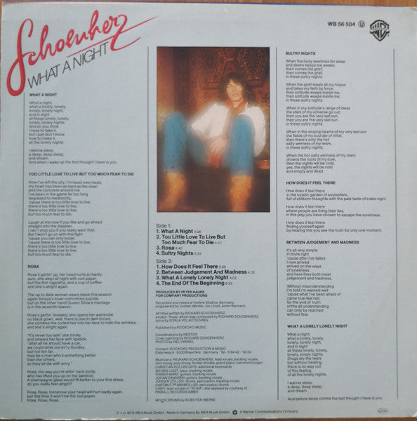 Schoenherz* : What A Night (LP, Album)