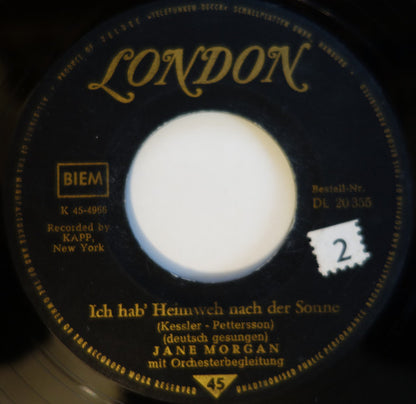 Jane Morgan : Deine Liebe - Meine Liebe / Ich Hab' Heimweh Nach Der Sonne (7", Single, Mono)