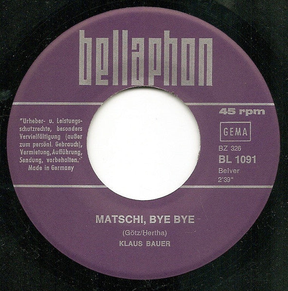 Klaus Bauer (4) : Janina (7", Single)