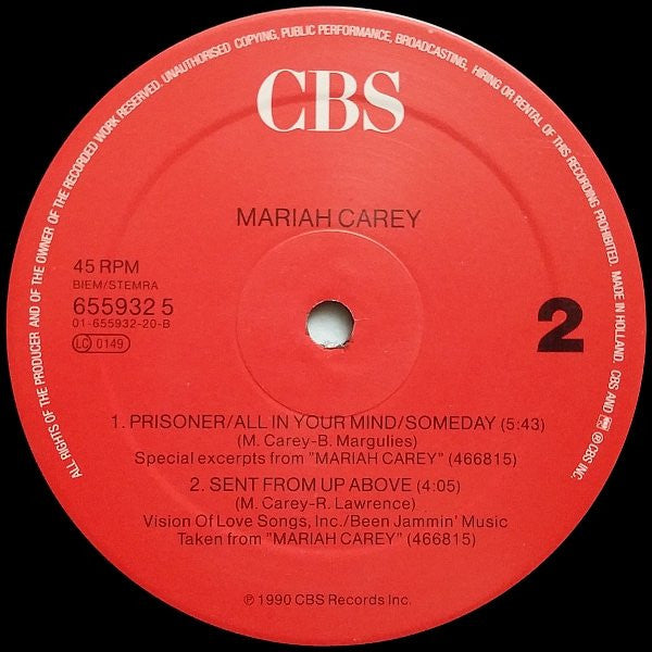 Mariah Carey : Vision Of Love (12", Maxi)