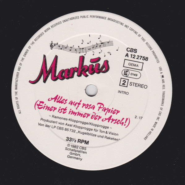 Markus (6) : Schön Sind Wir Sowieso (12", Maxi)