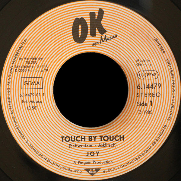 Joy (9) : Touch By Touch (7", Single)