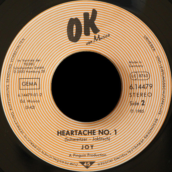 Joy (9) : Touch By Touch (7", Single)