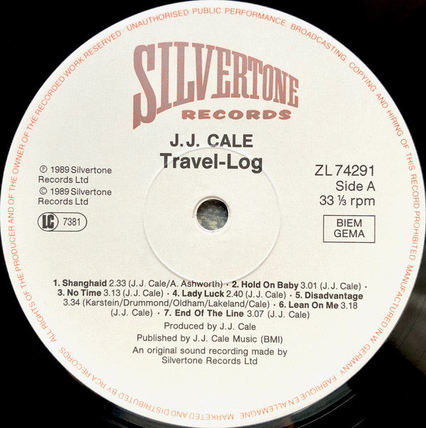 J.J. Cale : Travel-Log (LP, Album)