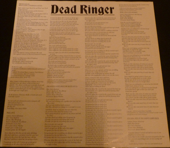 Meat Loaf : Dead Ringer (LP, Album, RE)