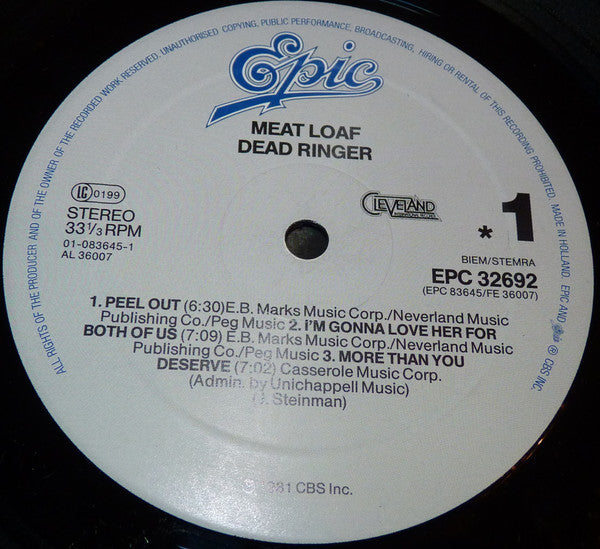 Meat Loaf : Dead Ringer (LP, Album, RE)