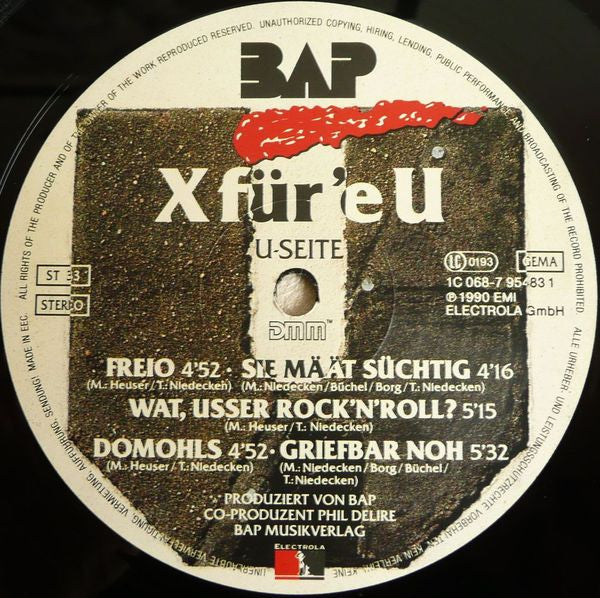 BAP : X Für 'e U (LP, Album)