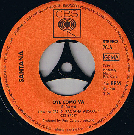Santana : Oye Como Va (7", Single)