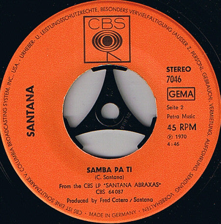 Santana : Oye Como Va (7", Single)
