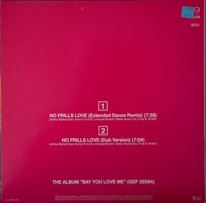 Jennifer Holliday : No Frills Love (Remix And Dub Version) (12", Maxi)