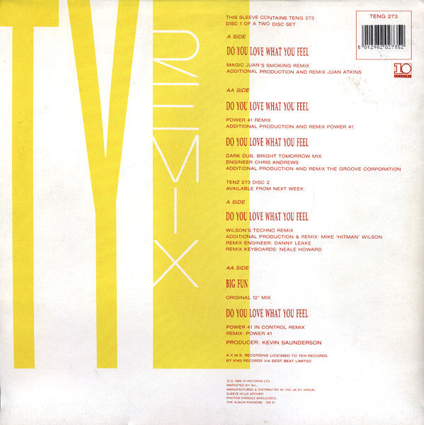 Inner City : Do You Love What You Feel (12", Ltd, Num, Gat)