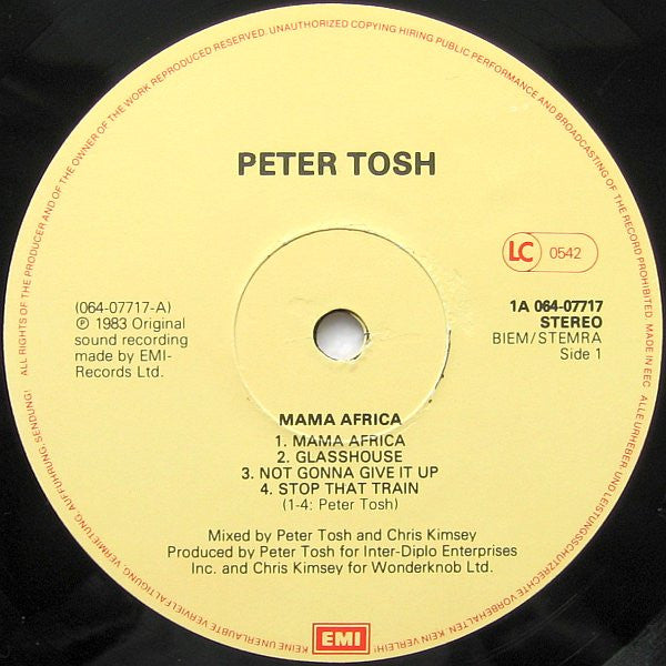 Peter Tosh : Mama Africa (LP, Album)