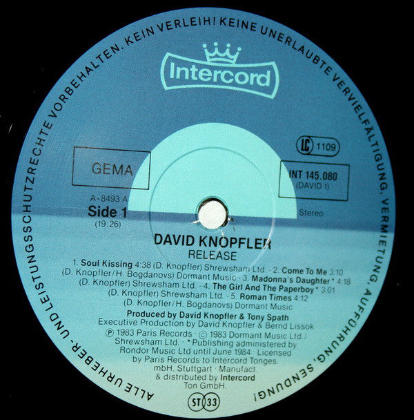 David Knopfler : Release (LP, Album, Gat)