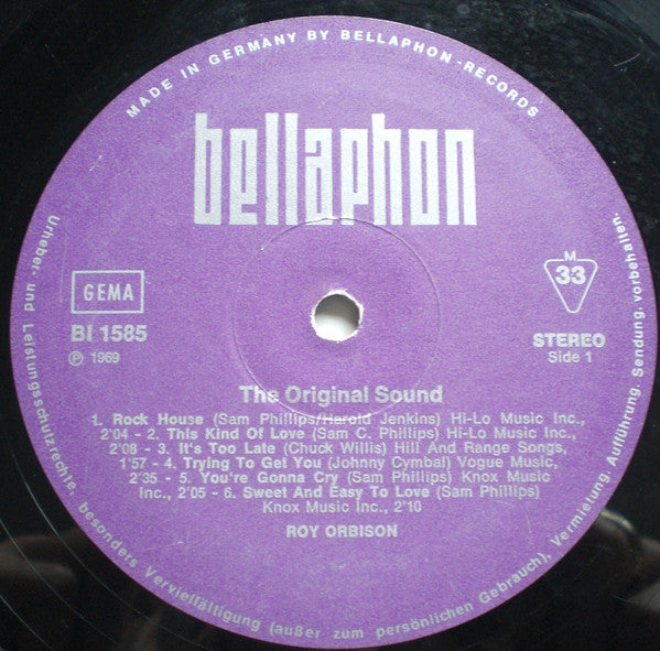 Roy Orbison : The Original Sound (LP, Album, Mono, RE)