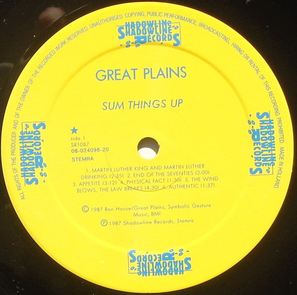 Great Plains : Sum Things Up (LP, Album)