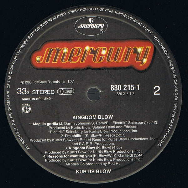 Kurtis Blow : Kingdom Blow (LP, Album)