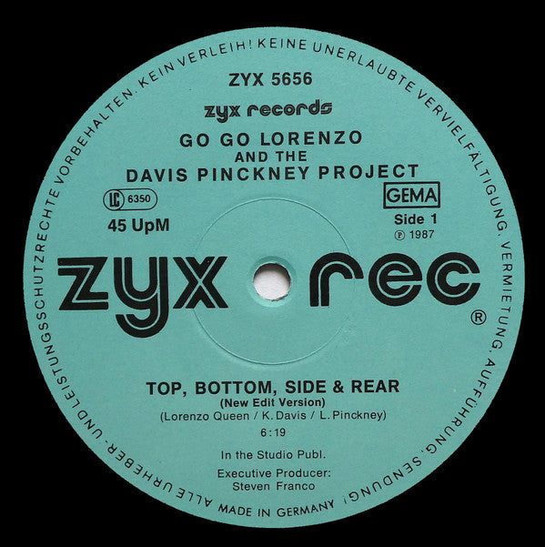 Go Go Lorenzo And The Davis Pinckney Project* : Top, Bottom, Side & Rear (12")