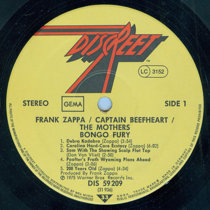 Zappa* / Beefheart* / Mothers* : Bongo Fury (LP, Album)