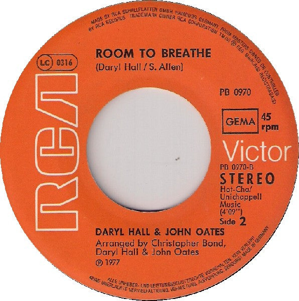 Daryl Hall & John Oates : Back Together Again (7", Single)