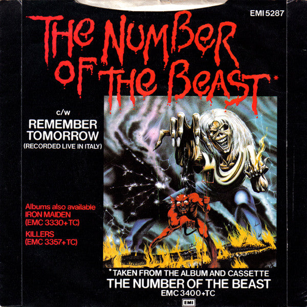 Iron Maiden : The Number Of The Beast (7", Single, Ltd, Red)