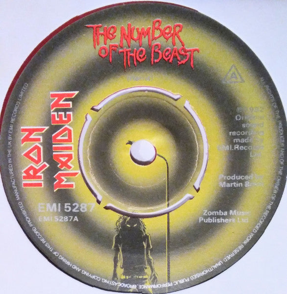 Iron Maiden : The Number Of The Beast (7", Single, Ltd, Red)