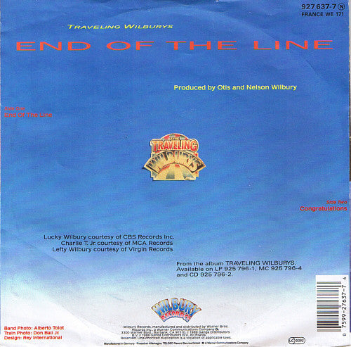 Traveling Wilburys : End Of The Line (7", Single)