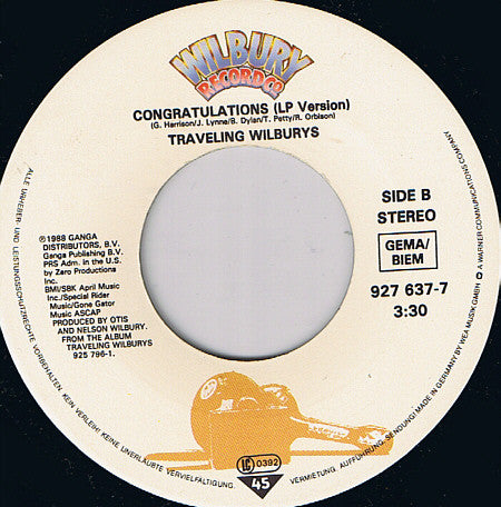 Traveling Wilburys : End Of The Line (7", Single)