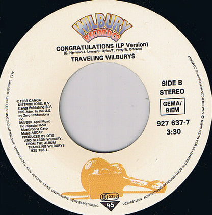 Traveling Wilburys : End Of The Line (7", Single)