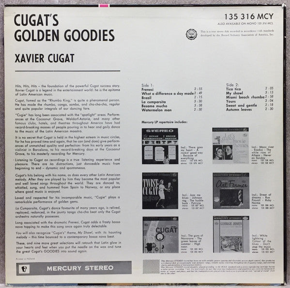 Xavier Cugat : Cugat's Golden Goodies (LP, Album)