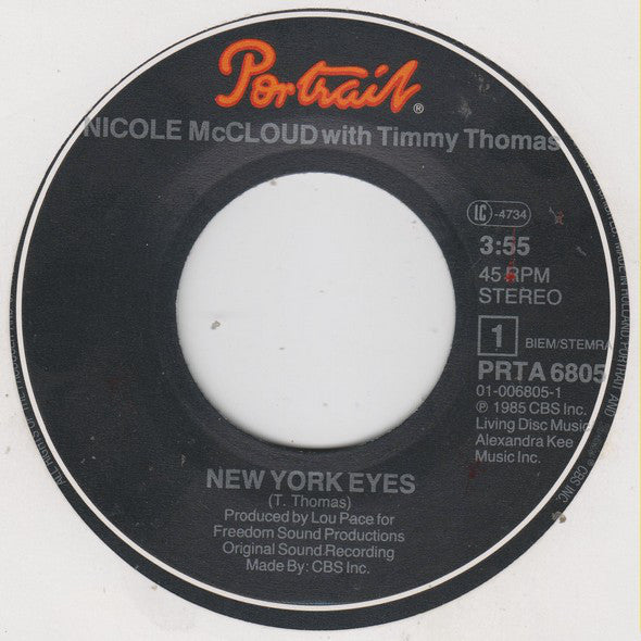 Nicole McCloud* With Timmy Thomas : New York Eyes (7", Single)