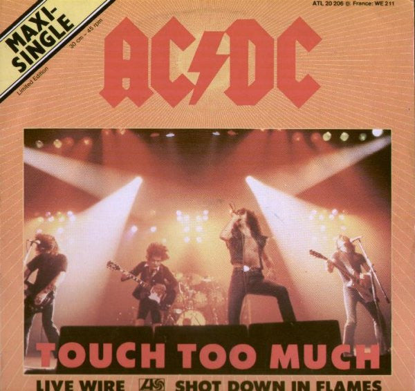 AC/DC : Touch Too Much (12", Maxi, Ltd)