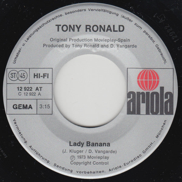 Tony Ronald : Lady Banana (7", Single, Promo)