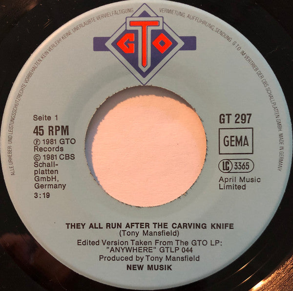 New Musik : They All Run After The Carving Knife (7", Single)