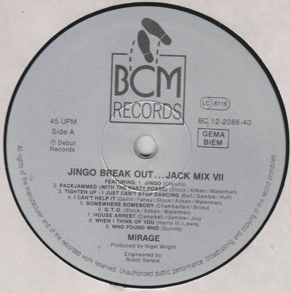 Mirage (12) : Jingo Breakout...Jack Mix VII (12")