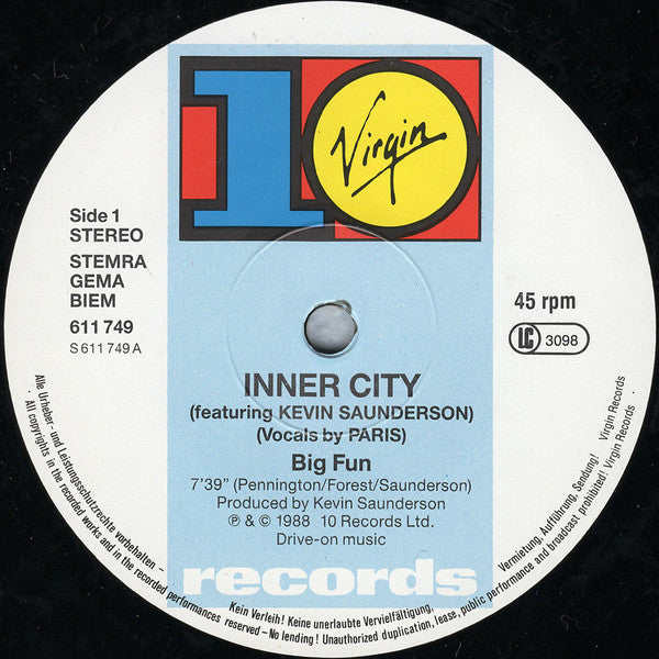 Inner City : Big Fun (12", Single)