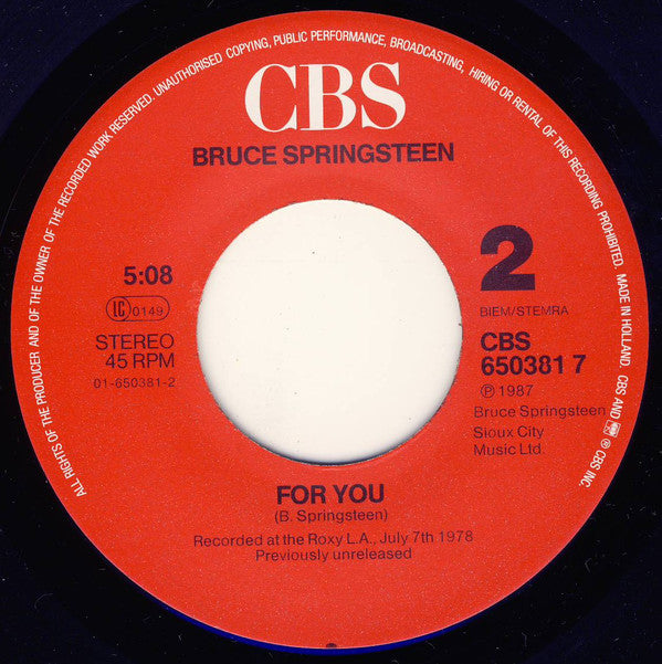 Bruce Springsteen & The E-Street Band : Fire (7", Single)