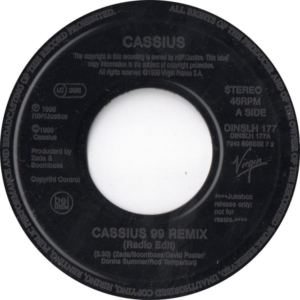 Cassius : Cassius 99 Remix (7", Jukebox)