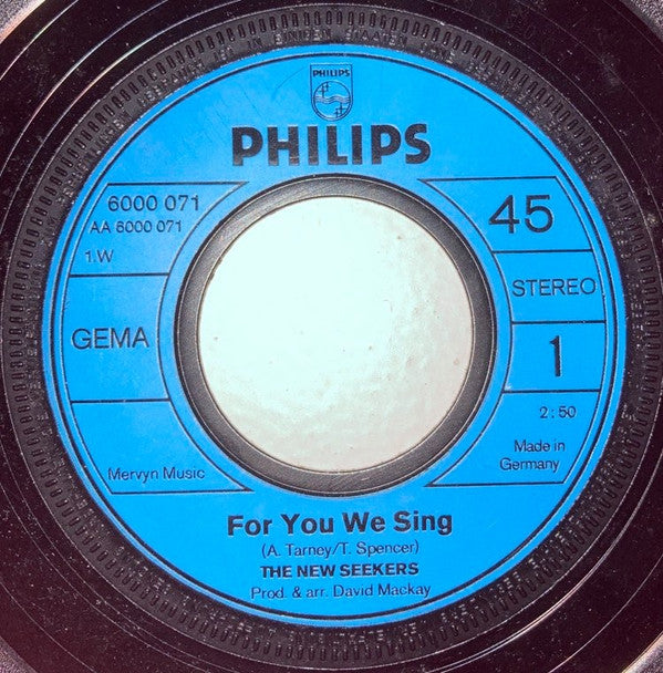 The New Seekers : For You We Sing (7", Single)
