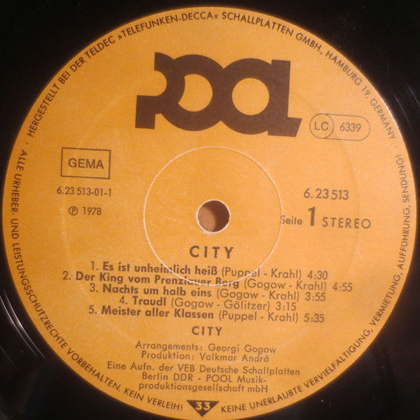 City (3) : City (LP, Album)