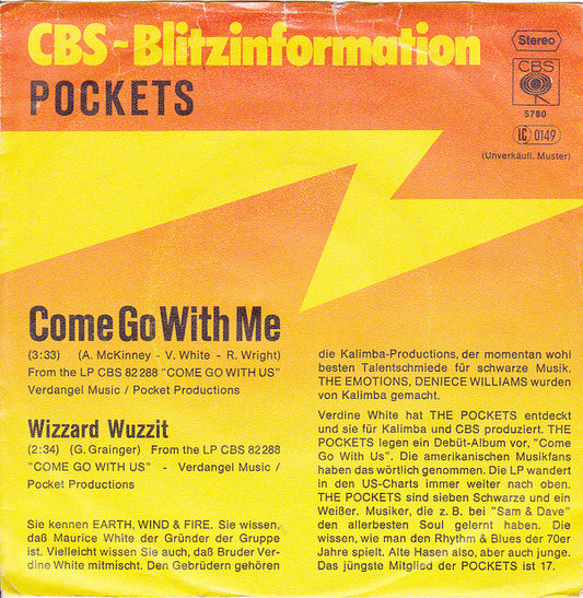 Pockets : Come Go With Me (7", Single, Promo)