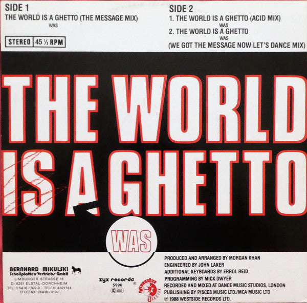 Morgan Khan : The World Was A Ghetto (12", Maxi)