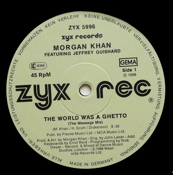 Morgan Khan : The World Was A Ghetto (12", Maxi)