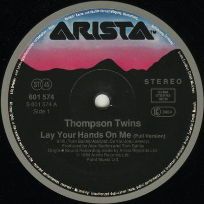 Thompson Twins : Lay Your Hands On Me (12", Single)