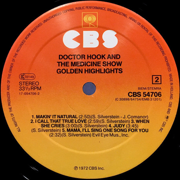 Dr. Hook & The Medicine Show : Golden Highlights (LP, Comp)
